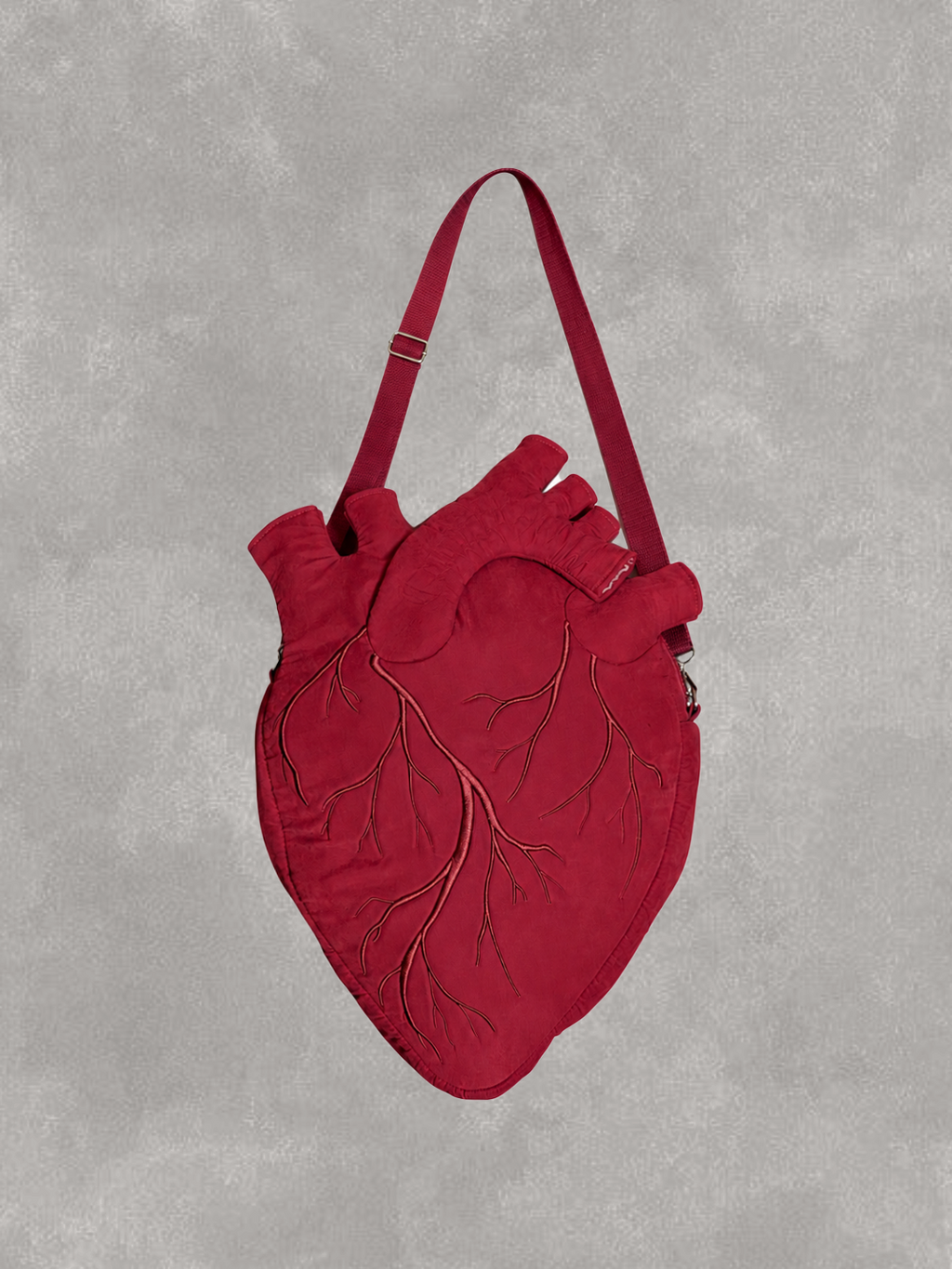 CataMount Original Anatomical Heart Bag — Embroidered Faux Suede Shoulder Bag