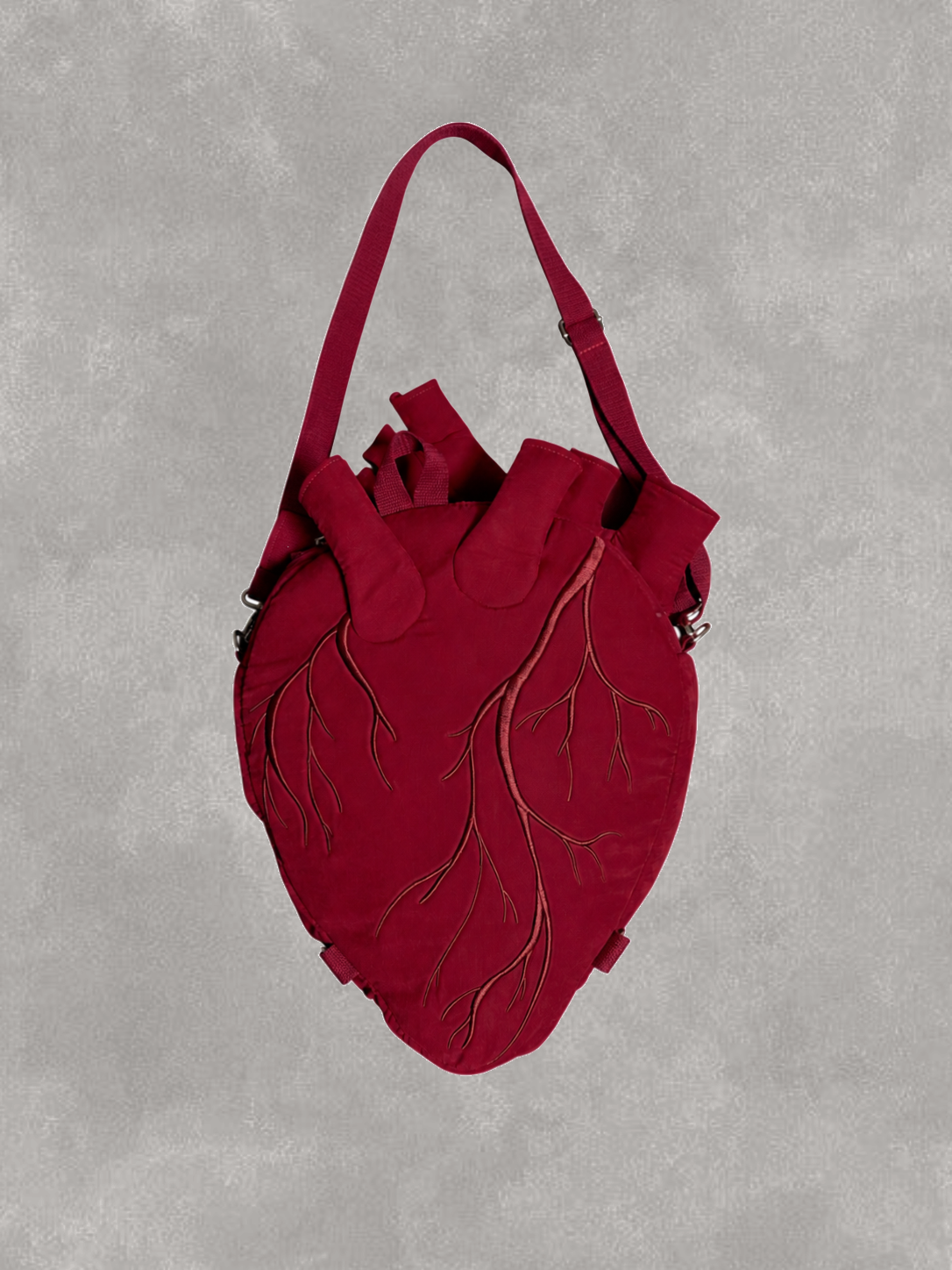CataMount Original Anatomical Heart Bag — Embroidered Faux Suede Shoulder Bag