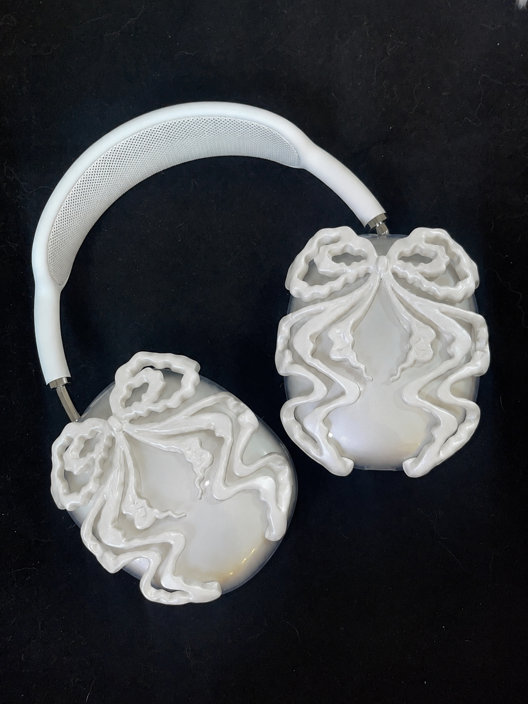 CataMount Original handmade Pearl Ribbon Bow Case for AirPods Max