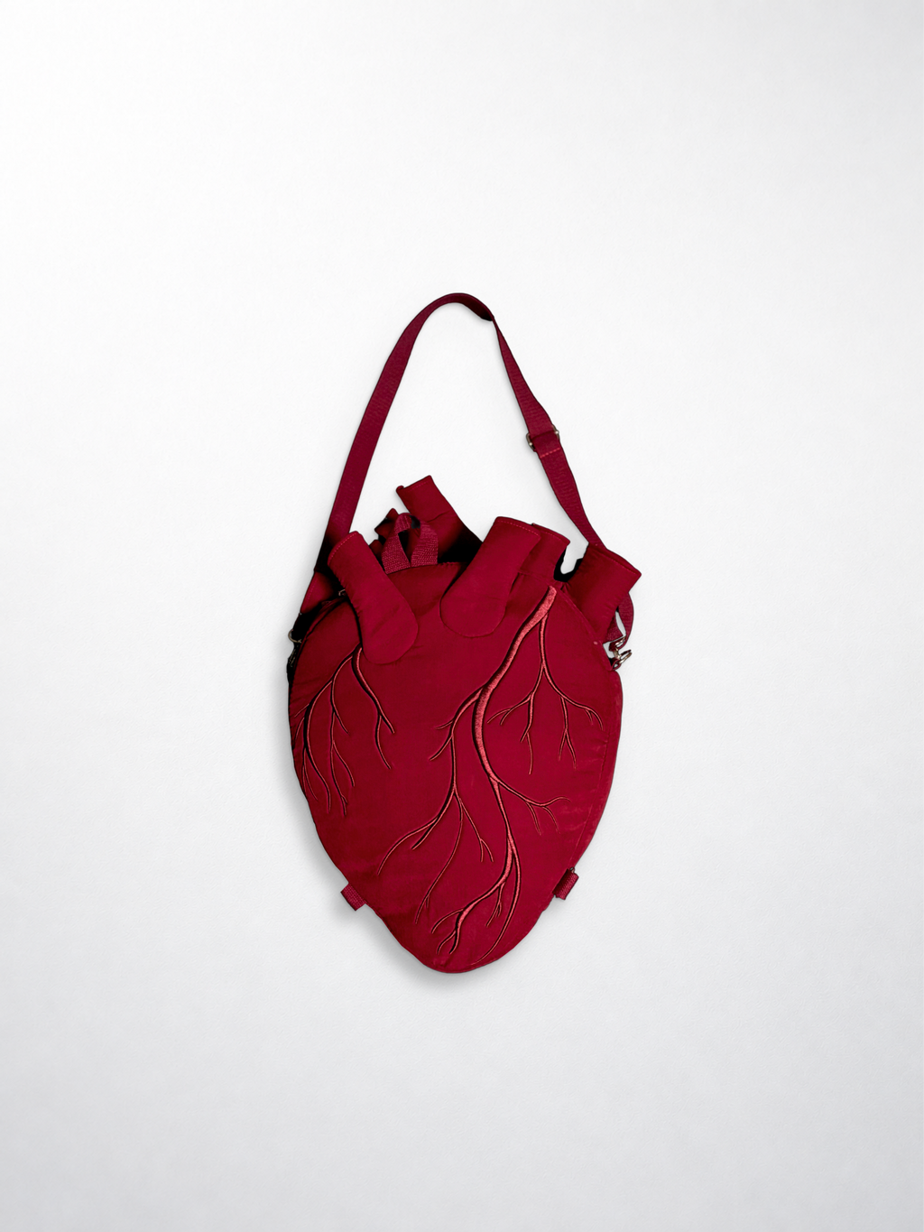 CataMount Original Anatomical Heart Bag — Embroidered Faux Suede Shoulder Bag