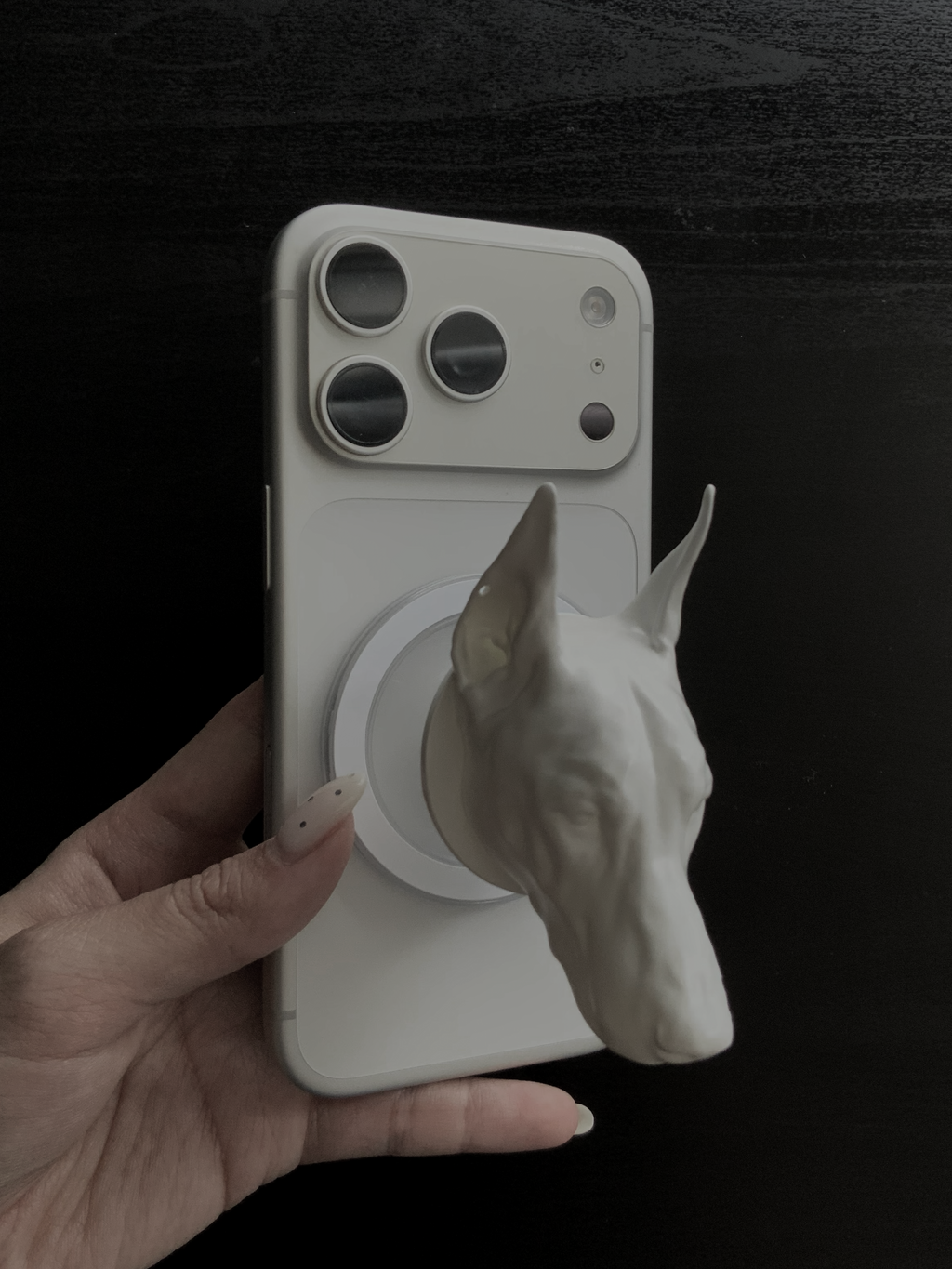 CataMount Original handmade Doberman Resin MagSafe Phone Grip & Stand
