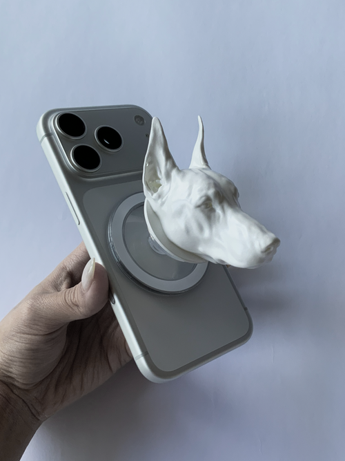 CataMount Original handmade Doberman Resin MagSafe Phone Grip & Stand