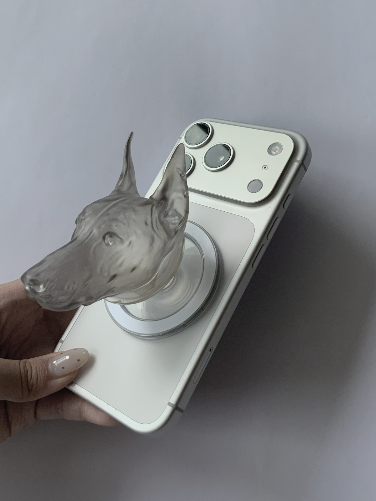 CataMount Original handmade Doberman Resin MagSafe Phone Grip & Stand
