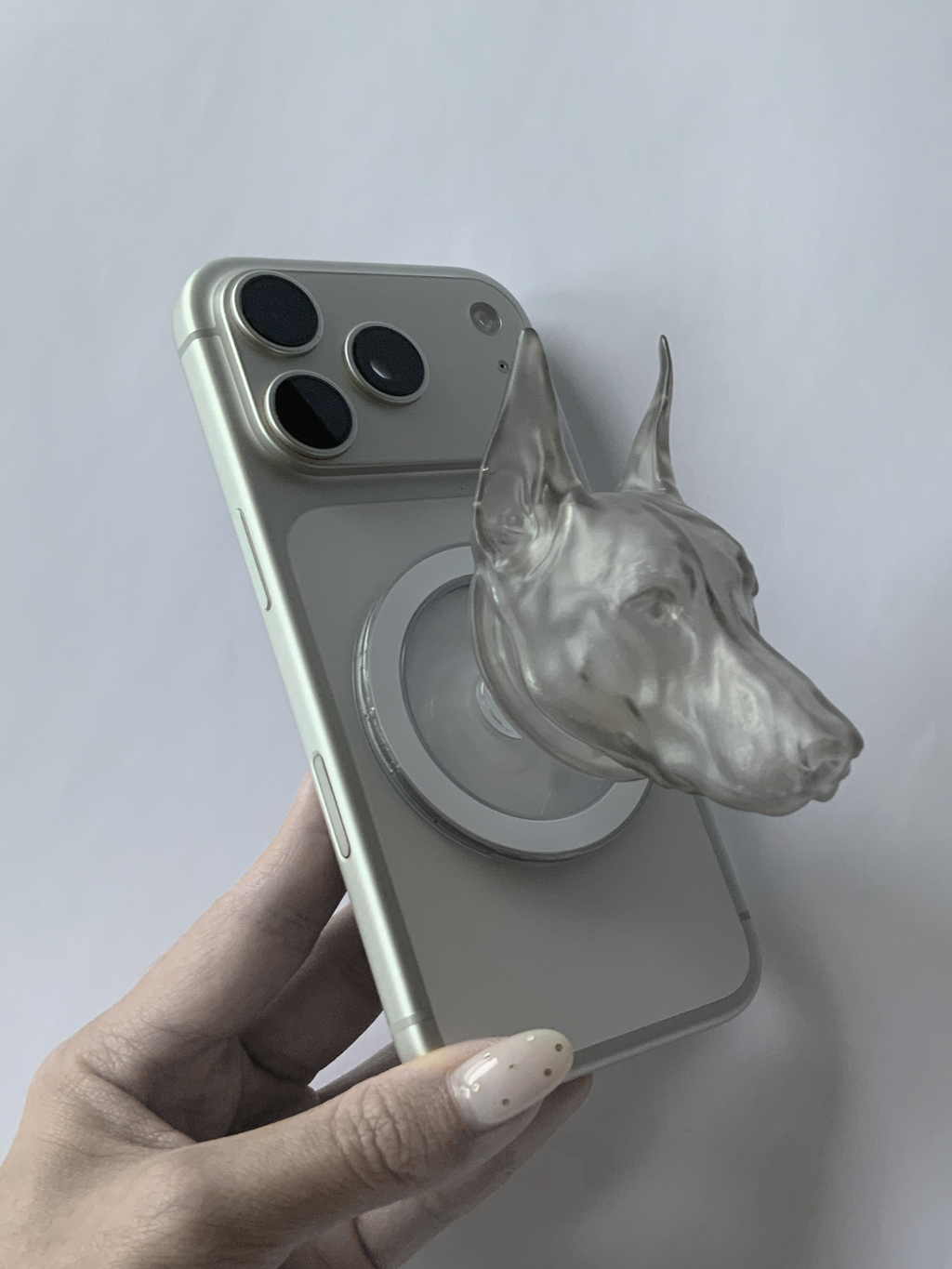 CataMount Original handmade Doberman Resin MagSafe Phone Grip & Stand