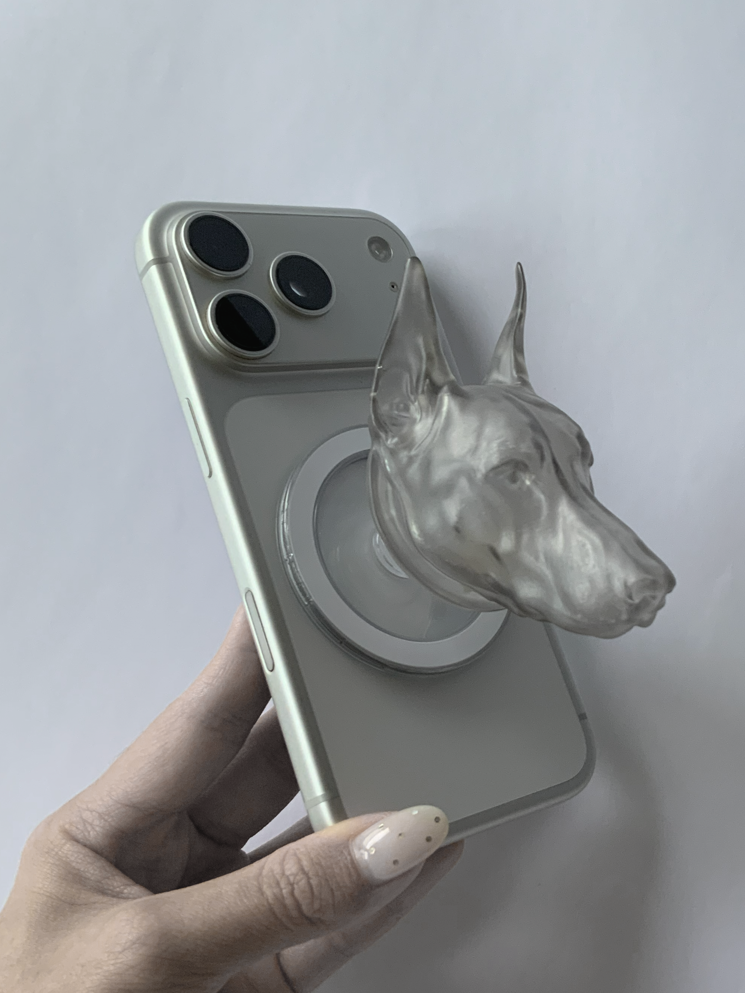 CataMount Original handmade Doberman Resin MagSafe Phone Grip & Stand