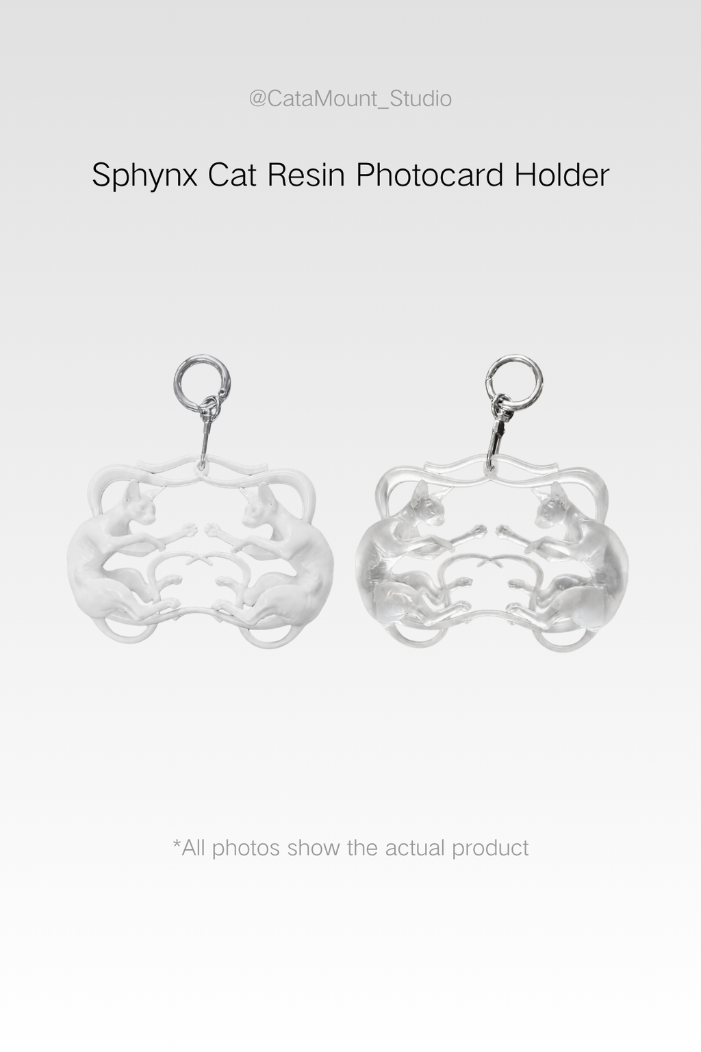 CataMount Sphynx Cat Resin Photocard Holder | Hand-Finished 3D-Printed | Handmade Y3K Idol Card Case