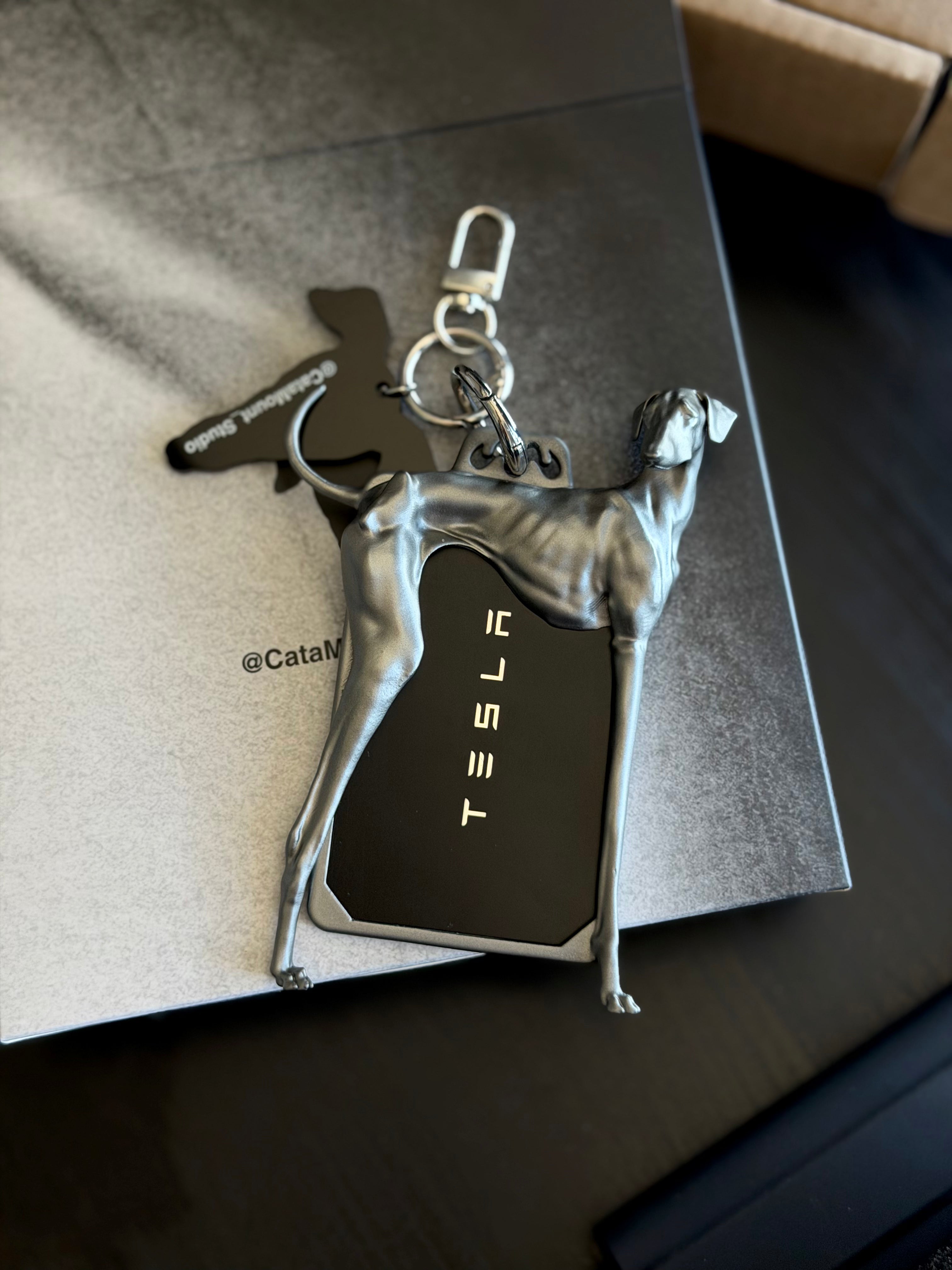 CataMount Greyhound Resin Photocard Holder | Hand-Sanded & Spray-Painted | Handmade Custom Y3K Idol Card Case