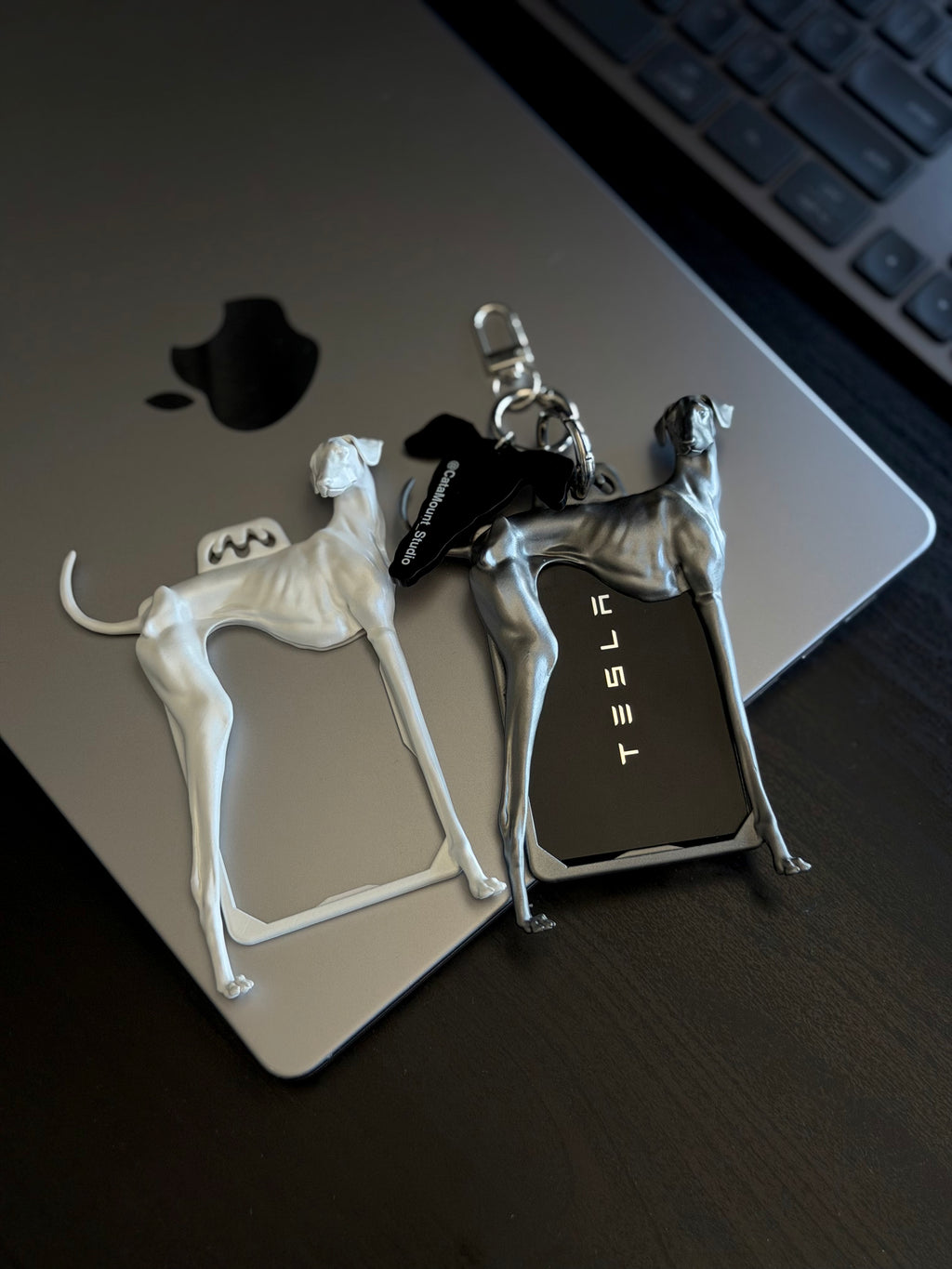 CataMount Greyhound Resin Photocard Holder | Hand-Sanded & Spray-Painted | Handmade Custom Y3K Idol Card Case