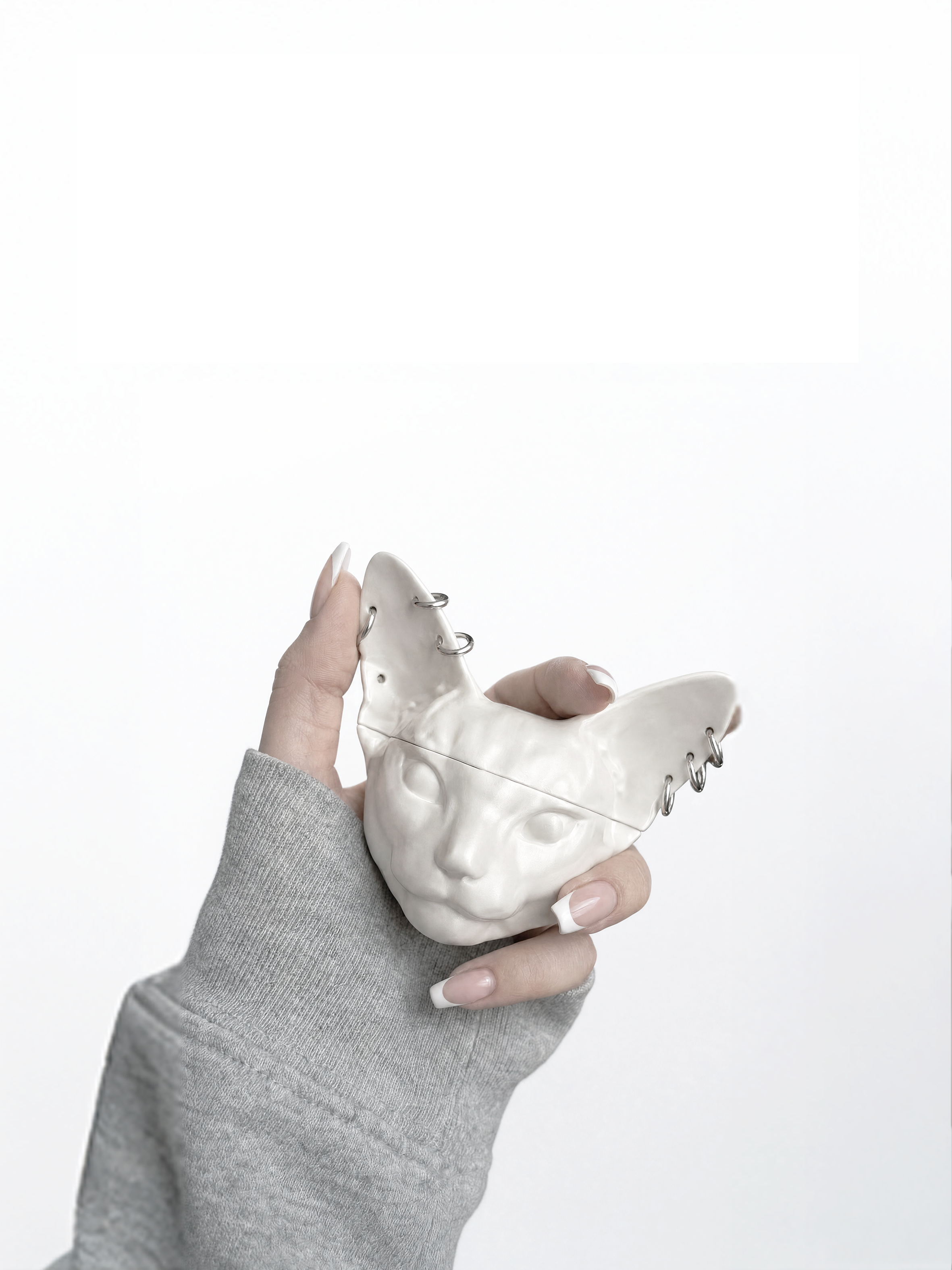 Abyssinian Cat AirPods Case — Sculptural Resin Cover
