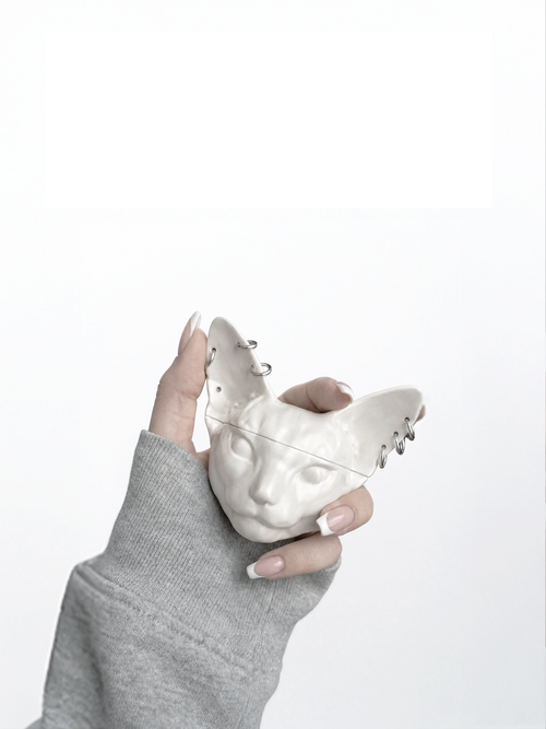 Abyssinian Cat AirPods Case — Sculptural Resin Cover