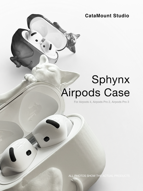 CataMount Original handmade Sphynx Cat AirPods Case for AirPods Pro 1/2/3 & AirPods 4
