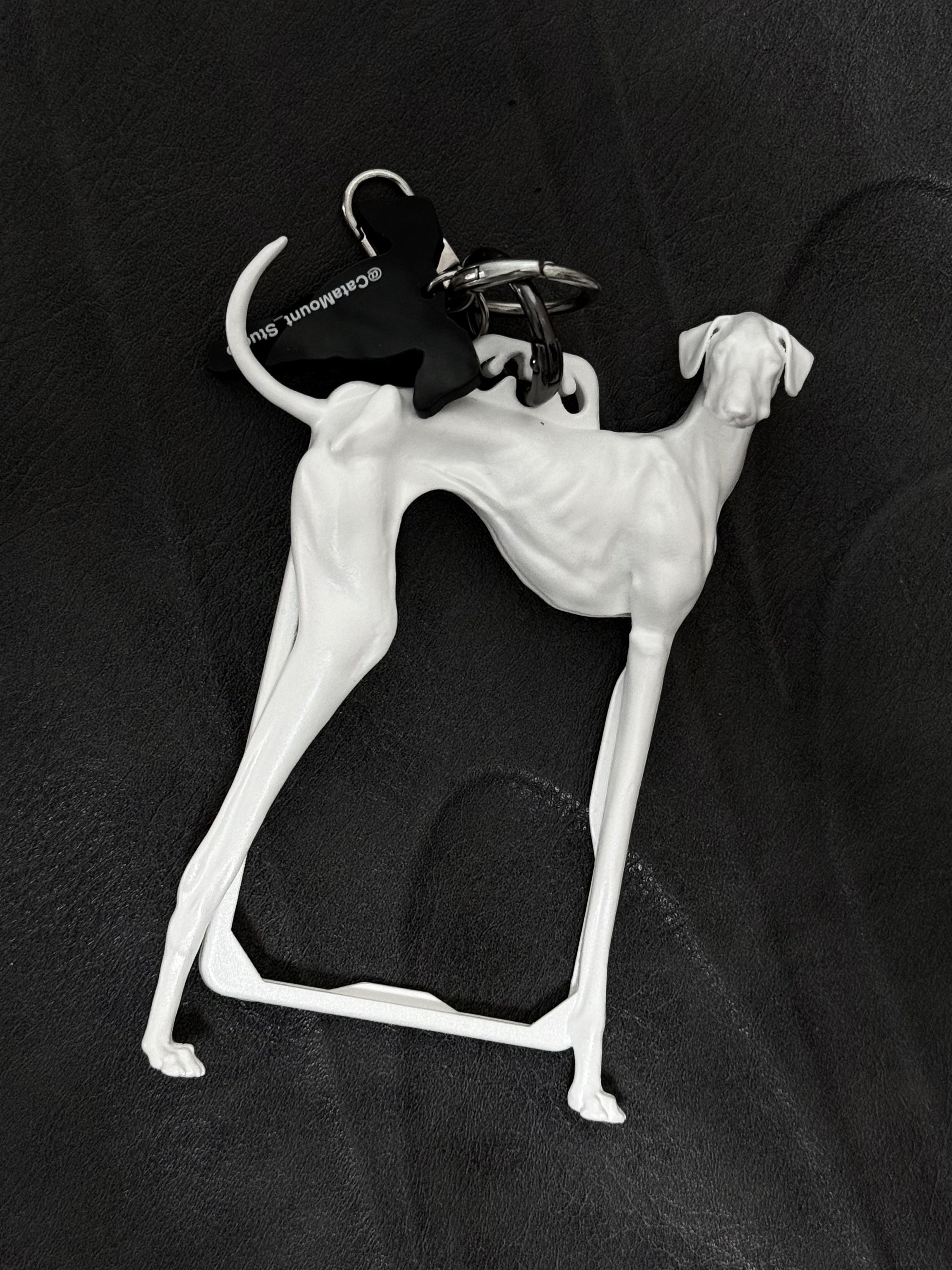 Greyhound Card Holder — Sculptural 3D Resin Keychain