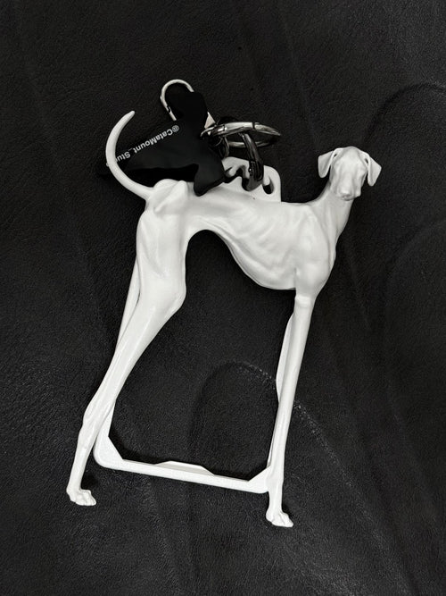 Greyhound Card Holder — Sculptural 3D Resin Keychain