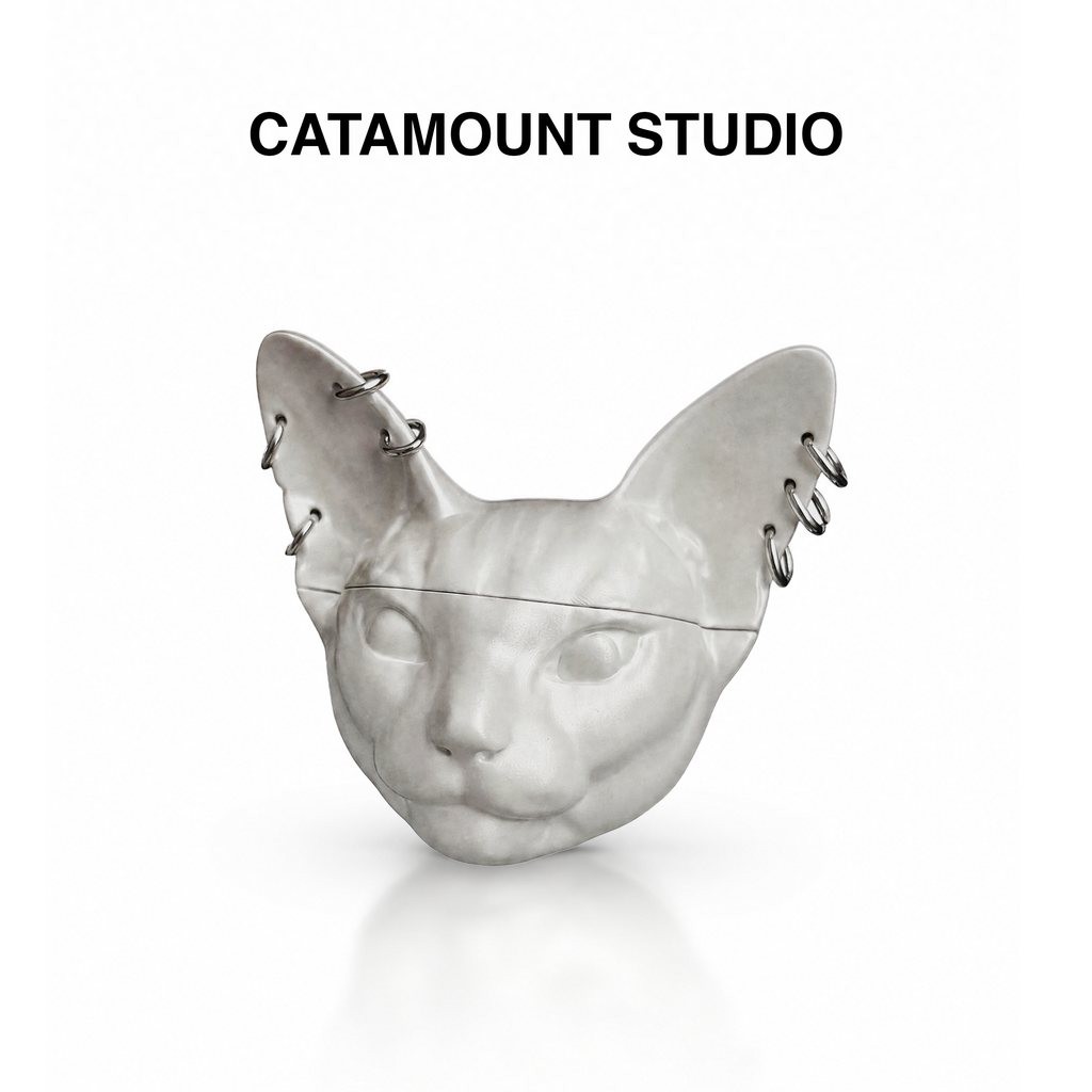Abyssinian Cat AirPods Case — Sculptural Resin Cover