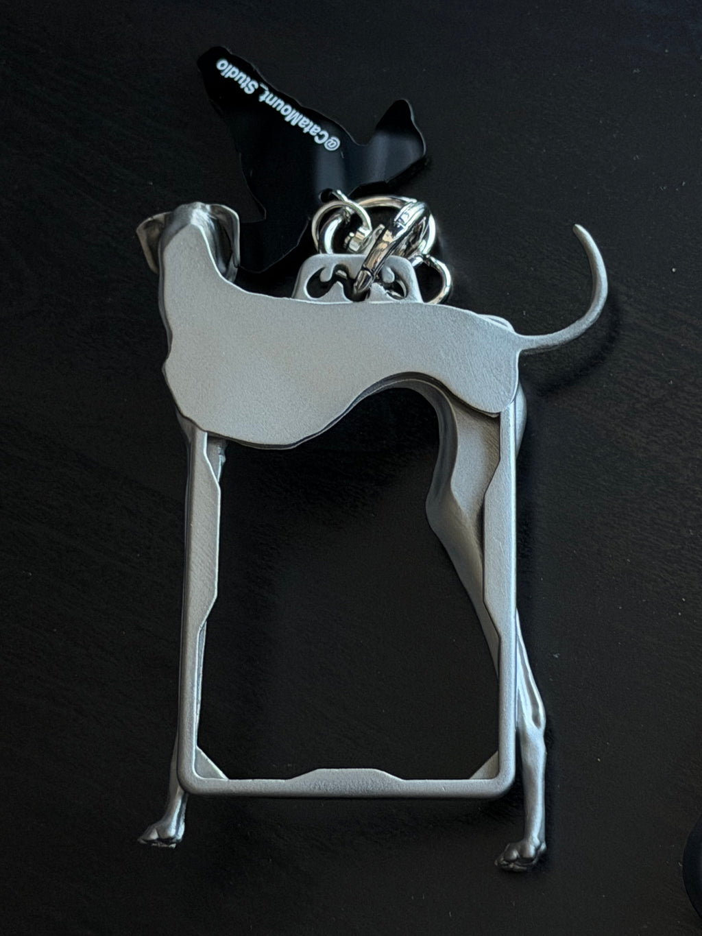 Greyhound Card Holder — Sculptural 3D Resin Keychain