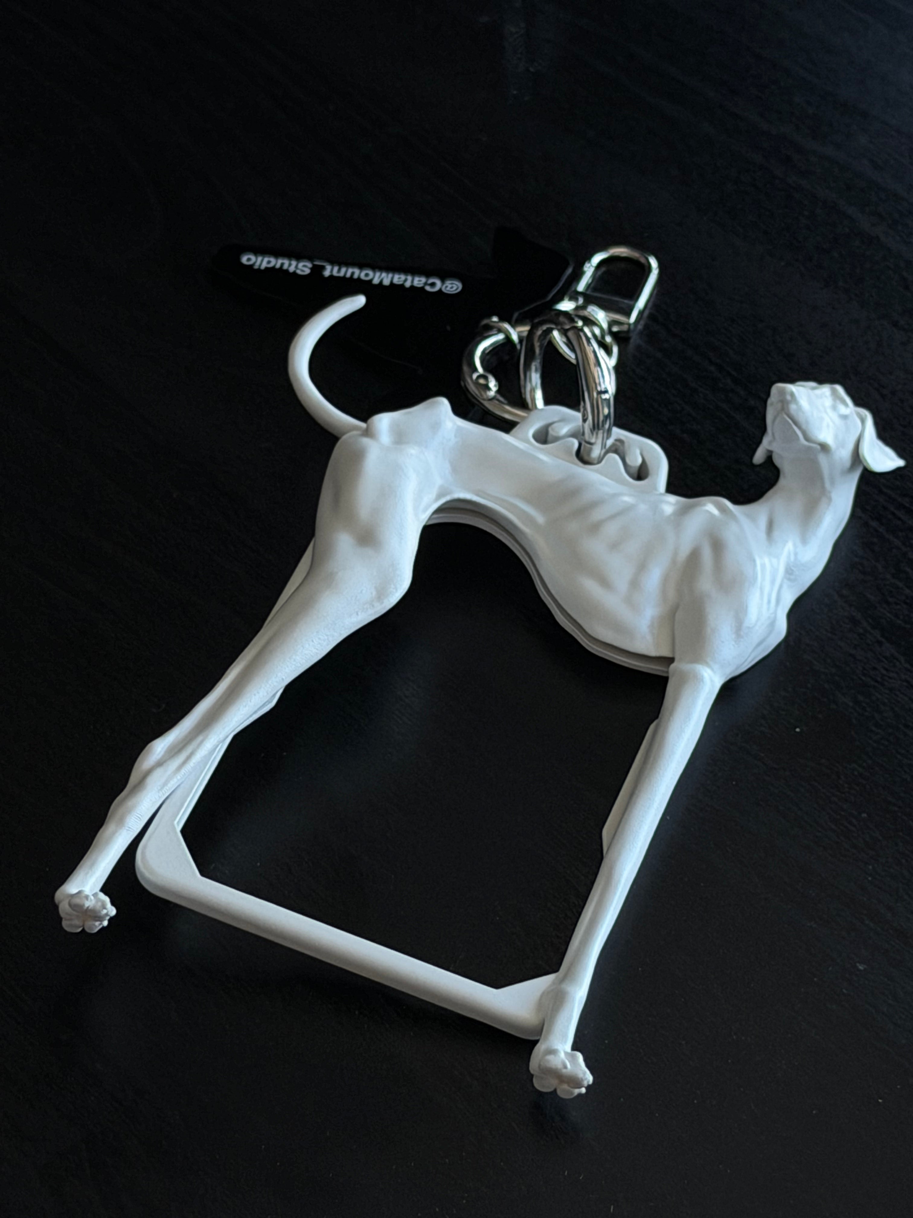 Greyhound Card Holder — Sculptural 3D Resin Keychain