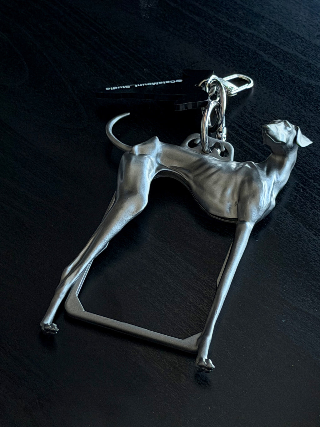 Greyhound Card Holder — Sculptural 3D Resin Keychain