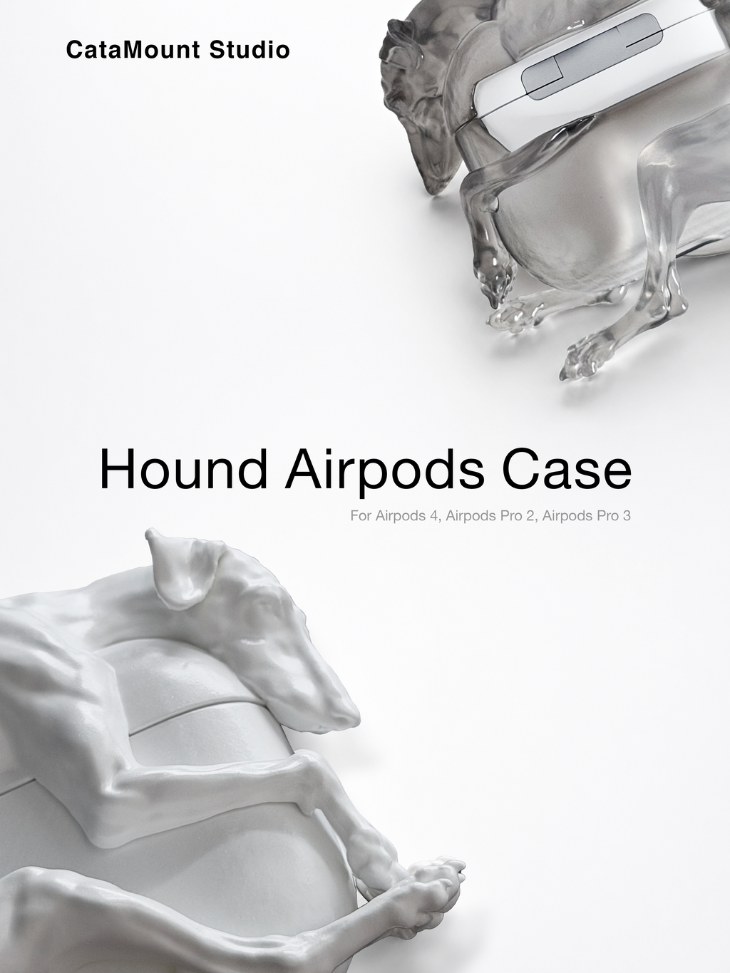 CataMount Orignal handmade Doberman/ Greyhound AirPods Case for Airpods Pro 1/2/3 &Airpods 4