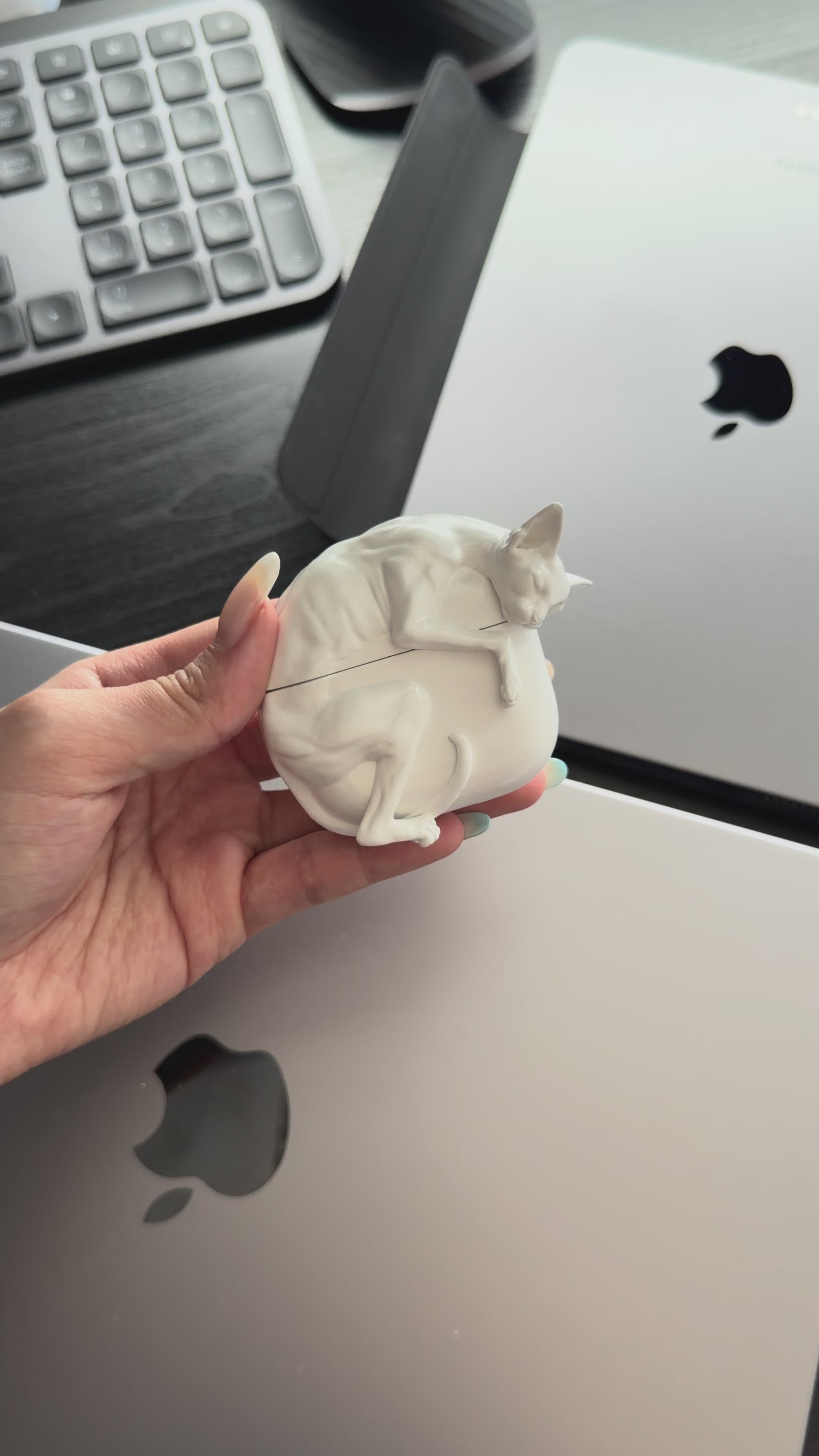 CataMount Original handmade Sphynx Cat AirPods Case for AirPods Pro 1/2/3 & AirPods 4